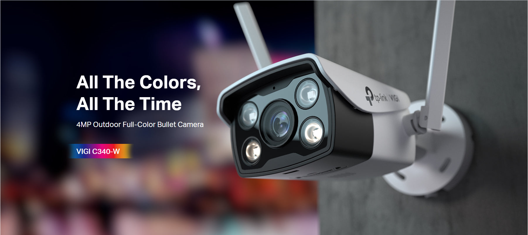 TP-Link VIGI C340-W 4MP HD Outdoor Full-Color Bullet Network WiFi CCTV Camera | 2-Way Audio | Smart IR | Waterproof IP66 | H.265+ | Smart Detection TP-Link VIGI C340-W 4MP HD Outdoor Full-Color Bullet Network WiFi CCTV Camera | 2-Way Audio | Smart IR | Waterproof IP66 | H.265+ | Smart Detection